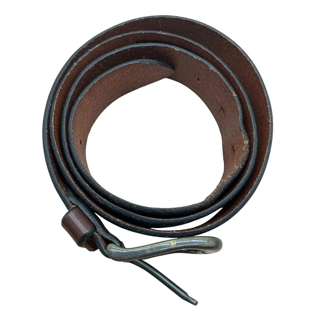 Levis Brown‎ Genuine Leather Belt Antique Brass Buckle Size 42 11LV0295